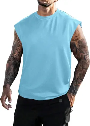 Mens Mesh Tops Lightweight Breathable Summer Workout Tank Tops Quick Dry Active Gym Shirts
