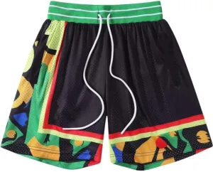 Men's Quick Dry Athletic Shorts Running Casual Mesh Stretch Activewear with Pockets Elastic Tech Graphic for Summer Sports