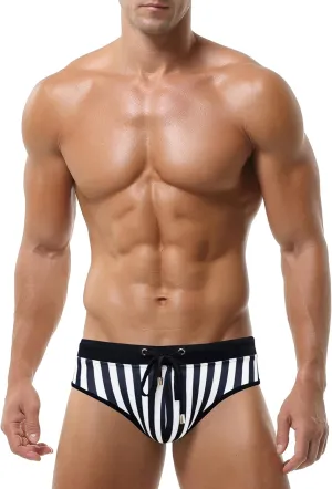 Men's Swim Bikini Briefs Sexy Low Rise Beach Board Swimsuit Swimwear Quick Dry Bathing Surfing Shorts Trunks with Pad