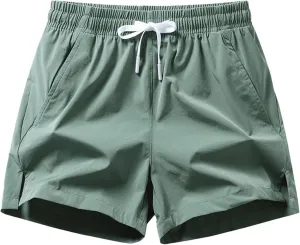 Men's Swim Trunks Quick Dry Shorts Summer Blue Beach Board Swimming Hawaiian Big and Tall Cargo Swimwear Bathing Suite