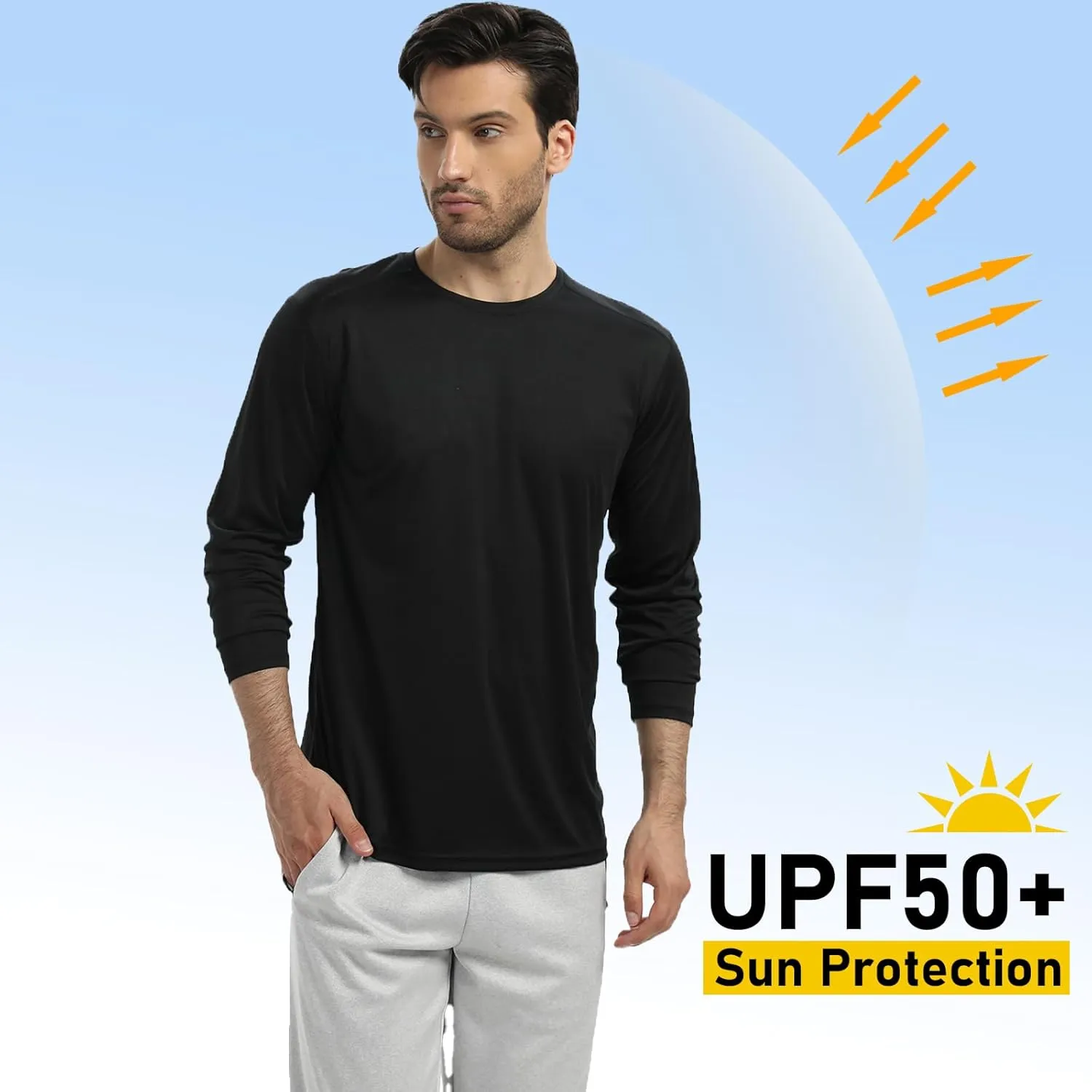 Men's T-Shirts,5 Pack Short Sleeve/4 Pack Long Sleeve T-Shirt Workout T Shirts for Gym,Athletic,Running
