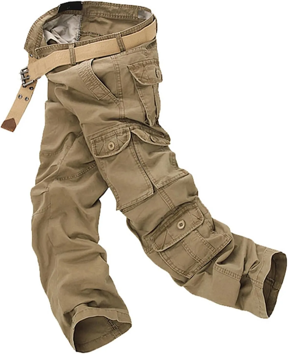 Men's Tactical Elite Cargo Pants Multi Pockets Baggy Pants Frayed Fishing Work Pants Wild Hunting Hiking Pants