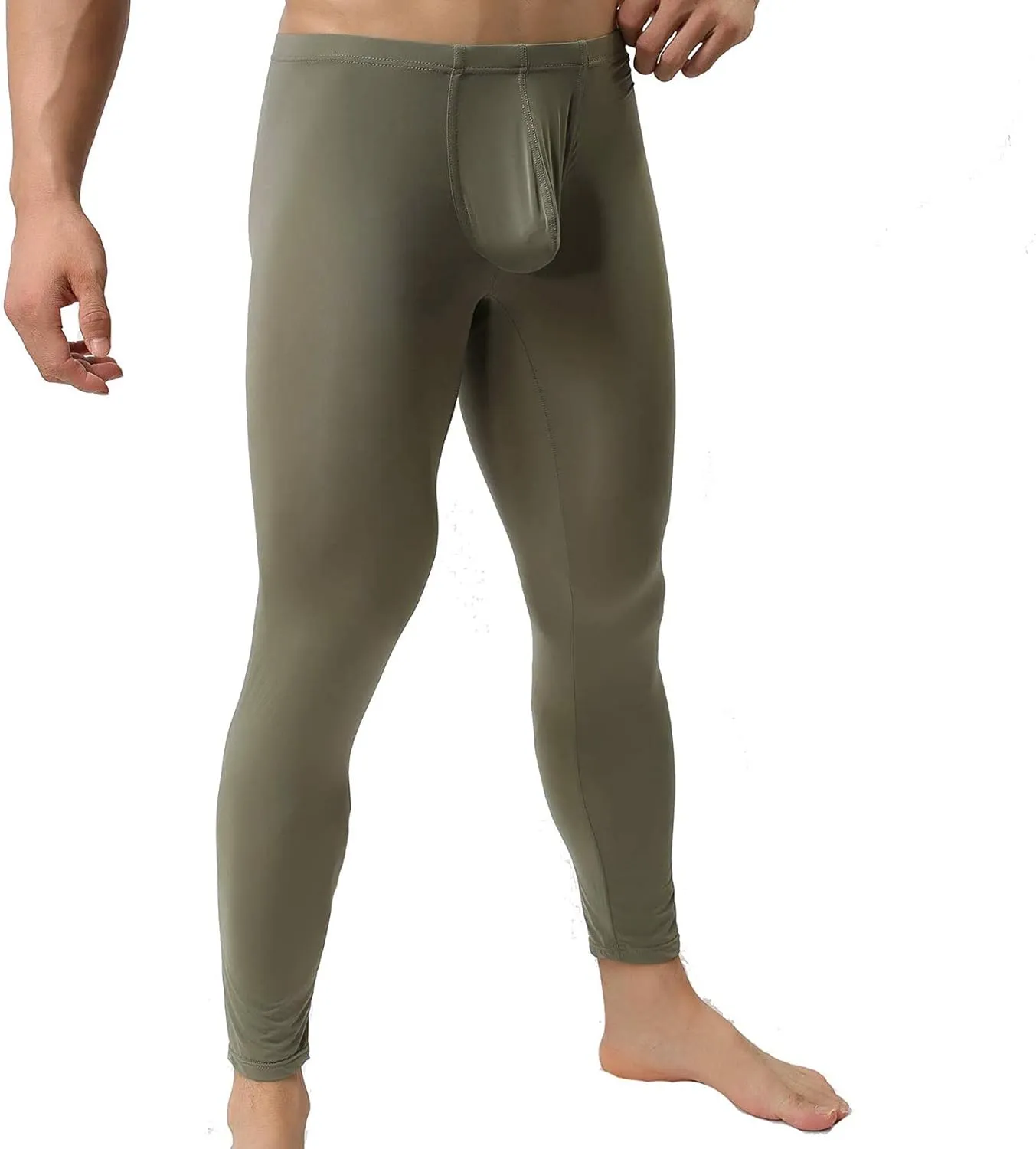 Mens Thin Ice Silk Compression Baselayer Thermal Long Johns Underwear