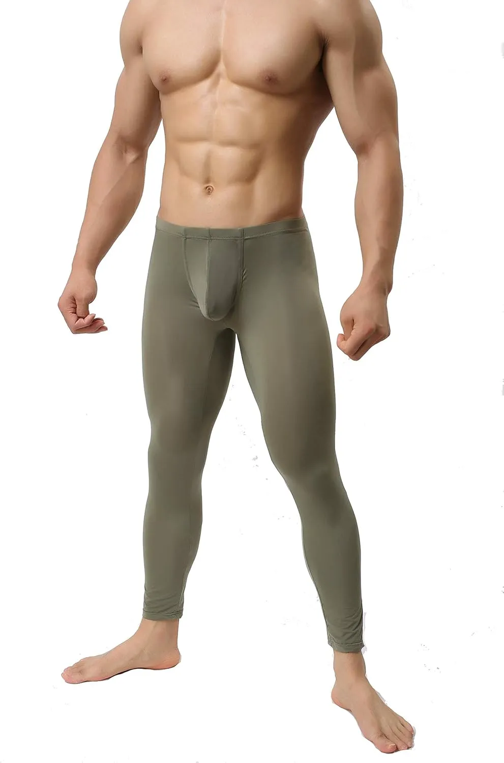 Mens Thin Ice Silk Compression Baselayer Thermal Long Johns Underwear