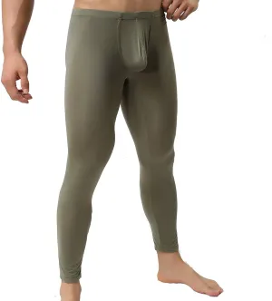 Mens Thin Ice Silk Compression Baselayer Thermal Long Johns Underwear