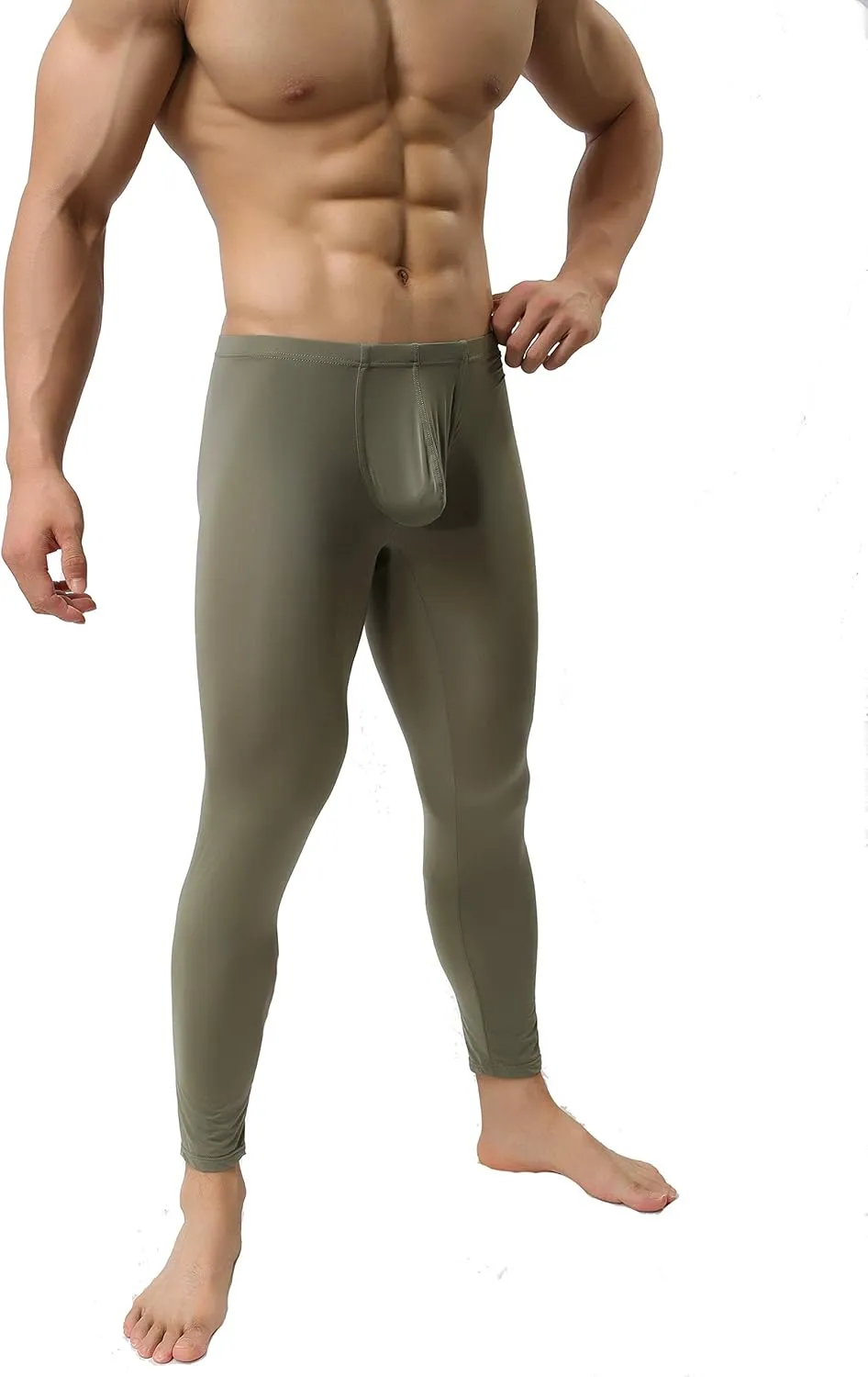Mens Thin Ice Silk Compression Baselayer Thermal Long Johns Underwear