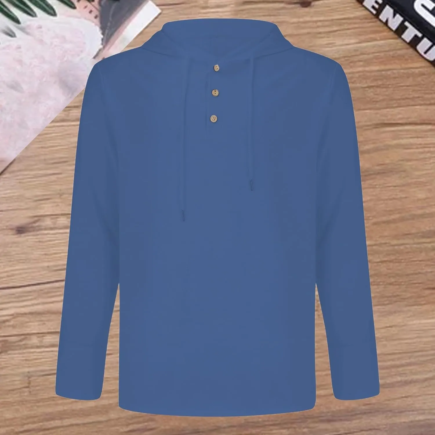 Men's UPF 50  Hoodie Shirts Long Sleeve Pullover Casual Summer Sun Swim Shirt Lightweight Rash Guard Hooded Sweatshirt