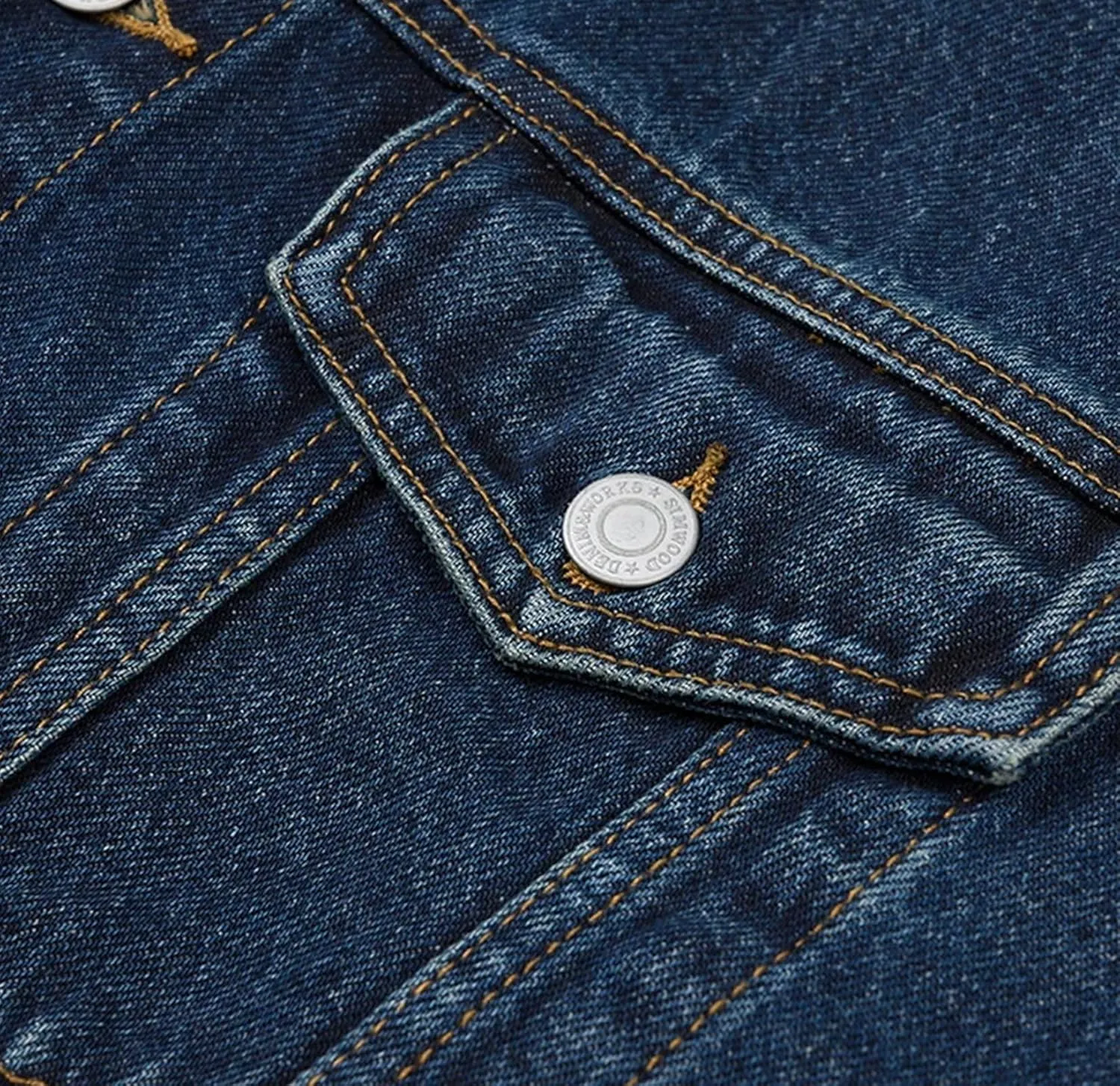 Men's Washed Vintage Raw Denim Trucker Jacket Casual Single Breasted Denim Jacket