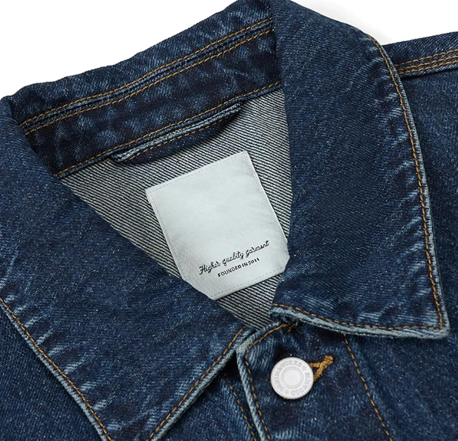 Men's Washed Vintage Raw Denim Trucker Jacket Casual Single Breasted Denim Jacket