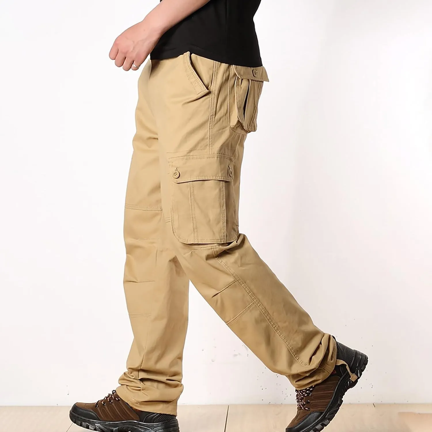 Men's Work Pants Hiking Cargo Pants Six Pockets Outdoor Ripstop Multi Pockets Breathable Cotton Pants Mens Cargo Pants