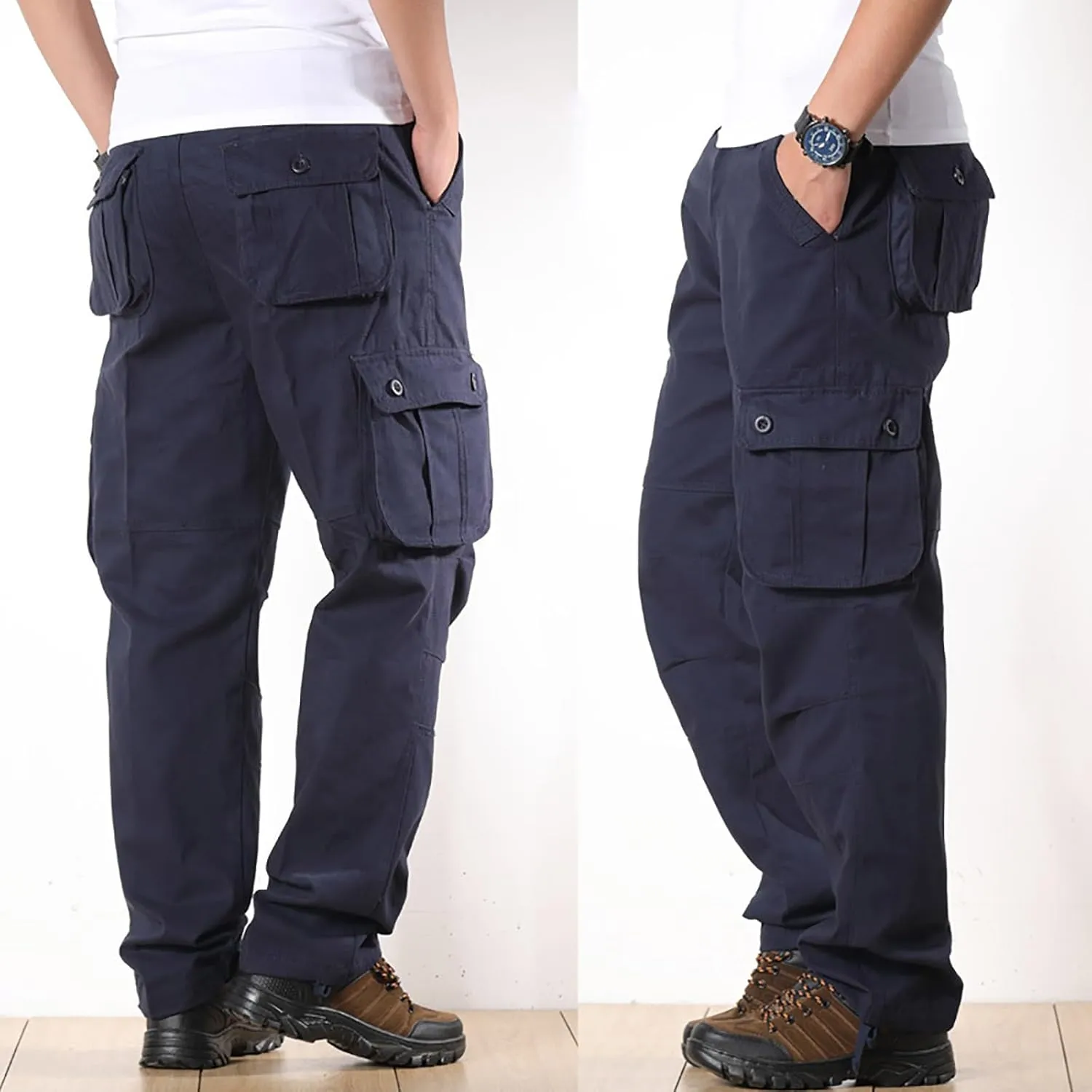 Men's Work Pants Hiking Cargo Pants Six Pockets Outdoor Ripstop Multi Pockets Breathable Cotton Pants Mens Cargo Pants