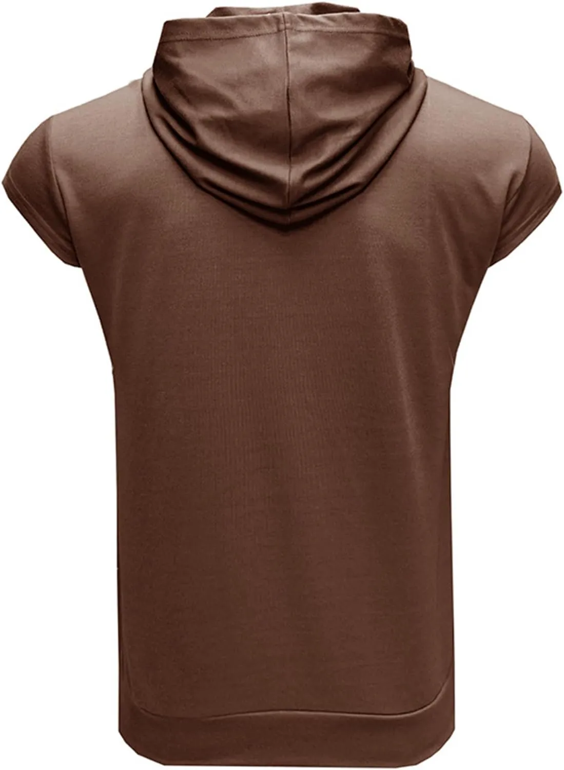 Men's Workout Hooded Tank Tops Sleeveless Gym Hoodies Bodybuilding Muscle Cut Off T Shirt Athletic Tees with Pockets