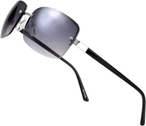 Minimalist Semi-rimless Rectangular Sunglasses for Men Women - Exquisite Packaging