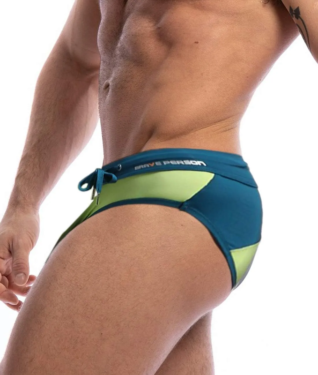 MIZOK Men's Sexy Low Rise Quick Dry Swim Briefs Hot Body Bikini Swimsuit Swimwear