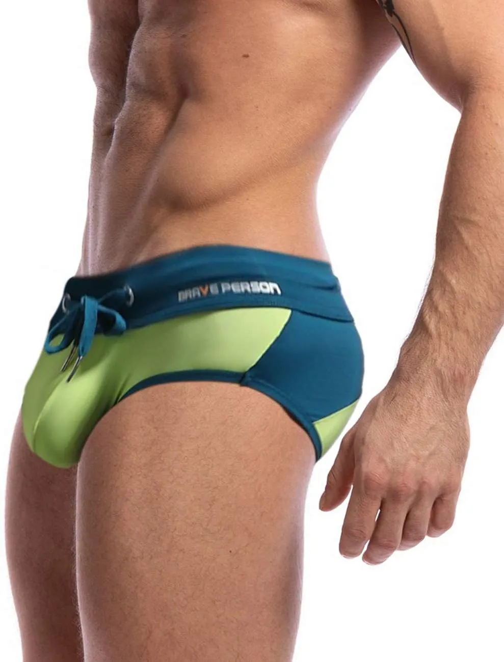 MIZOK Men's Sexy Low Rise Quick Dry Swim Briefs Hot Body Bikini Swimsuit Swimwear