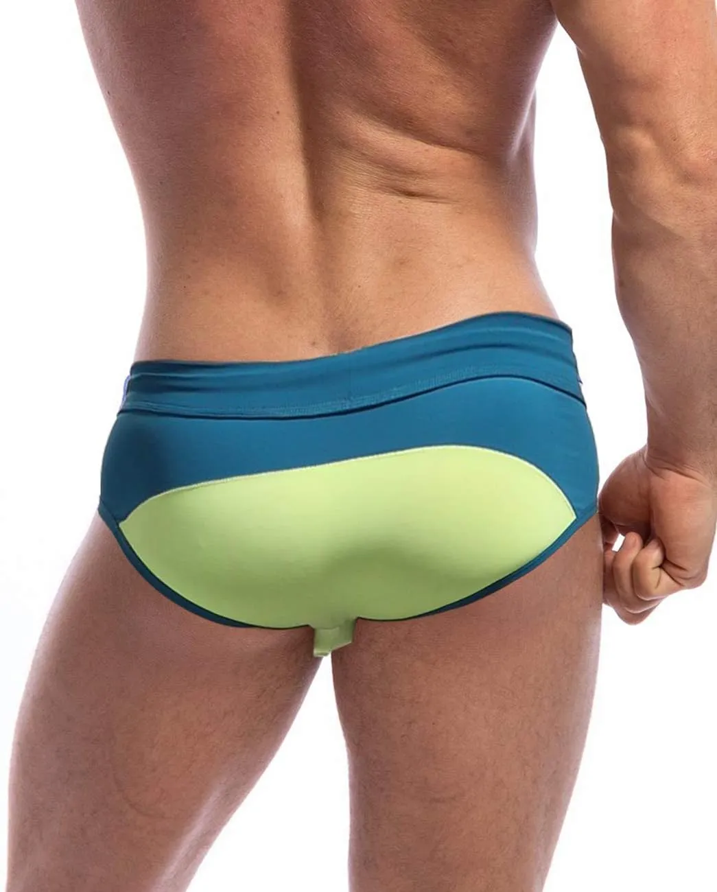 MIZOK Men's Sexy Low Rise Quick Dry Swim Briefs Hot Body Bikini Swimsuit Swimwear