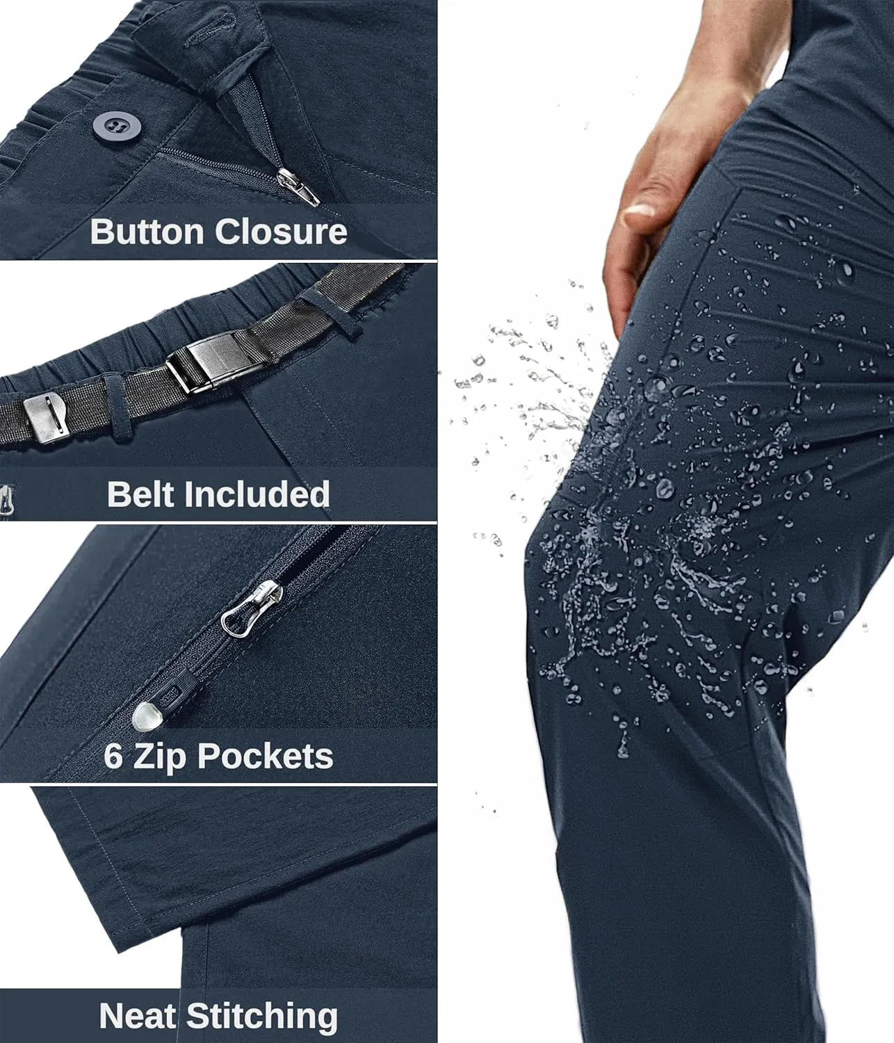 NATUVENIX Hiking Pants Men Lightweight Mens Travel Pants Stretchy Work Pants for Men Quick Dry Fishing Pants Outdoor