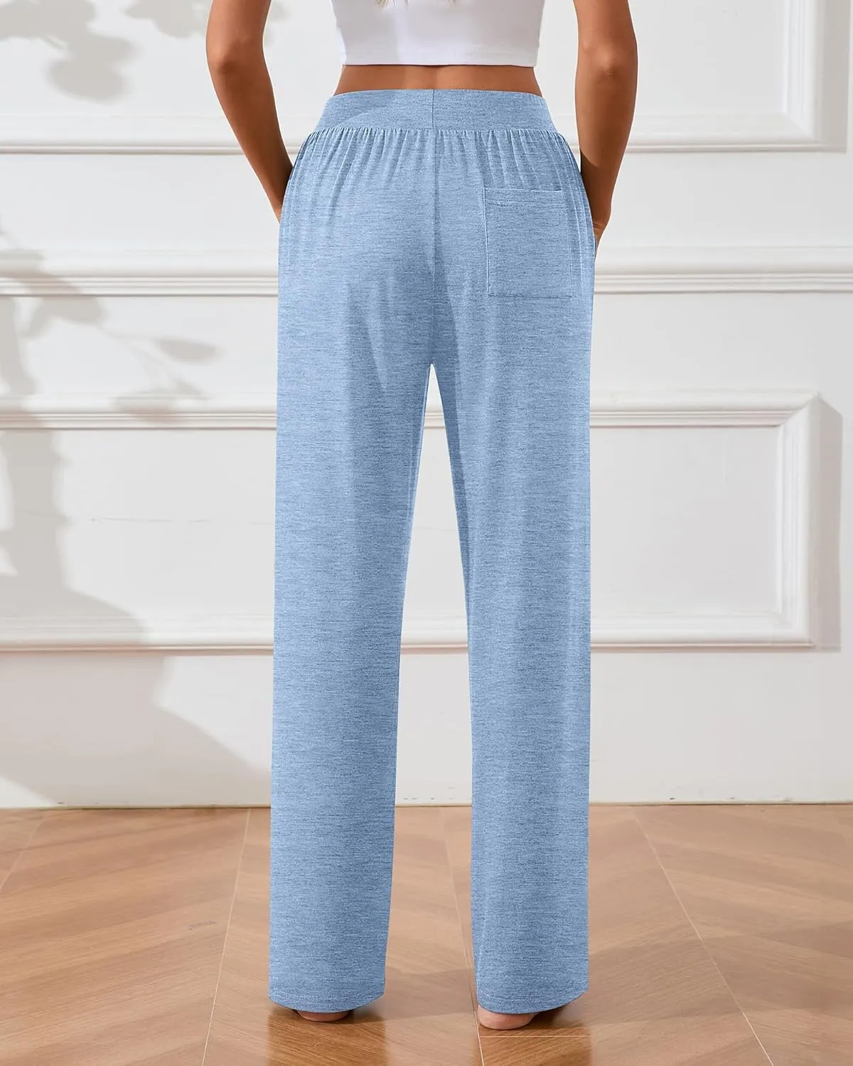 Neer 3 Pcs Women's Lounge Pants Side Slit High Waisted Joggers Wide Leg Yoga Sweatpants with Pocket Loose Cozy Pant