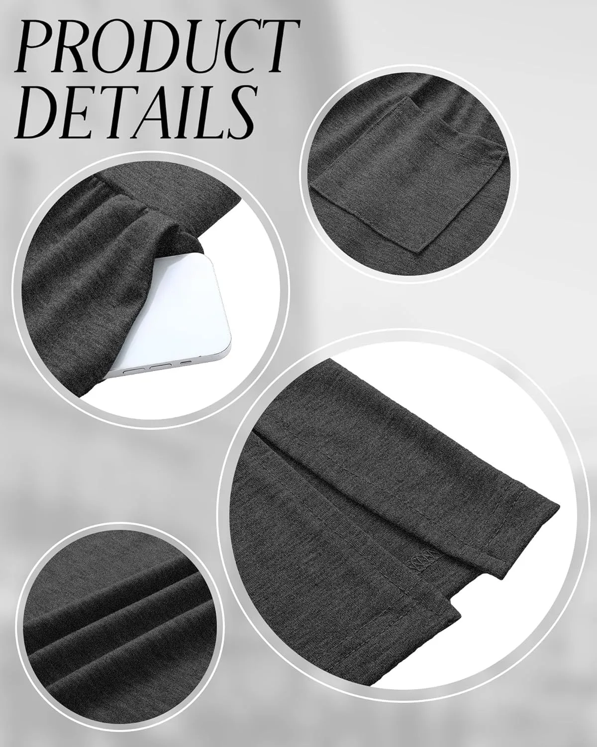 Neer 3 Pcs Women's Lounge Pants Side Slit High Waisted Joggers Wide Leg Yoga Sweatpants with Pocket Loose Cozy Pant