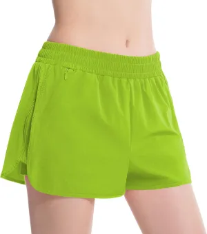 NEXSONIC Athletic Shorts for Women Quick-Dry Running Shorts with Linear Workout Gym Active Sport Shorts