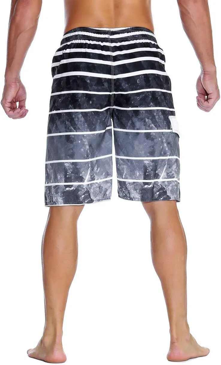 ninovino Men's Summer Holiday Swim Trunks Beach Board Shorts with Lining