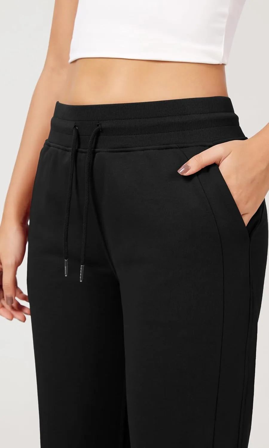 ODODOS Women's Jogger Sweatpants Cotton French Terry High Waist Casual Lounge Pants with Pockets