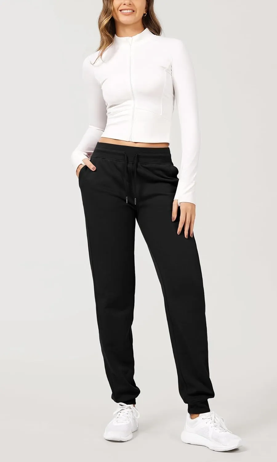 ODODOS Women's Jogger Sweatpants Cotton French Terry High Waist Casual Lounge Pants with Pockets