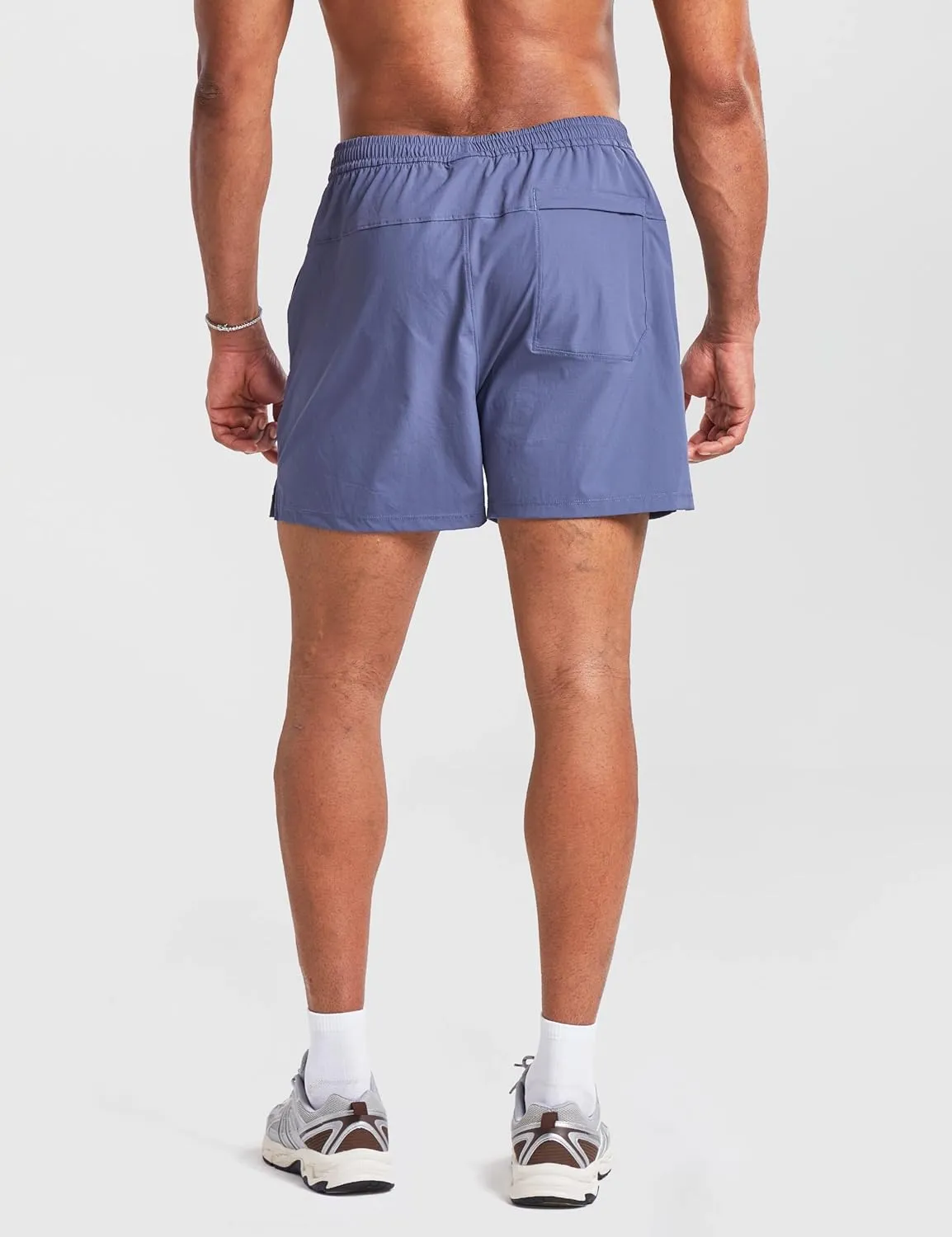 Ouber Men's Athletic Running Shorts Quick Dry Workout Shorts 5" Gym Shorts with Zip Pockets