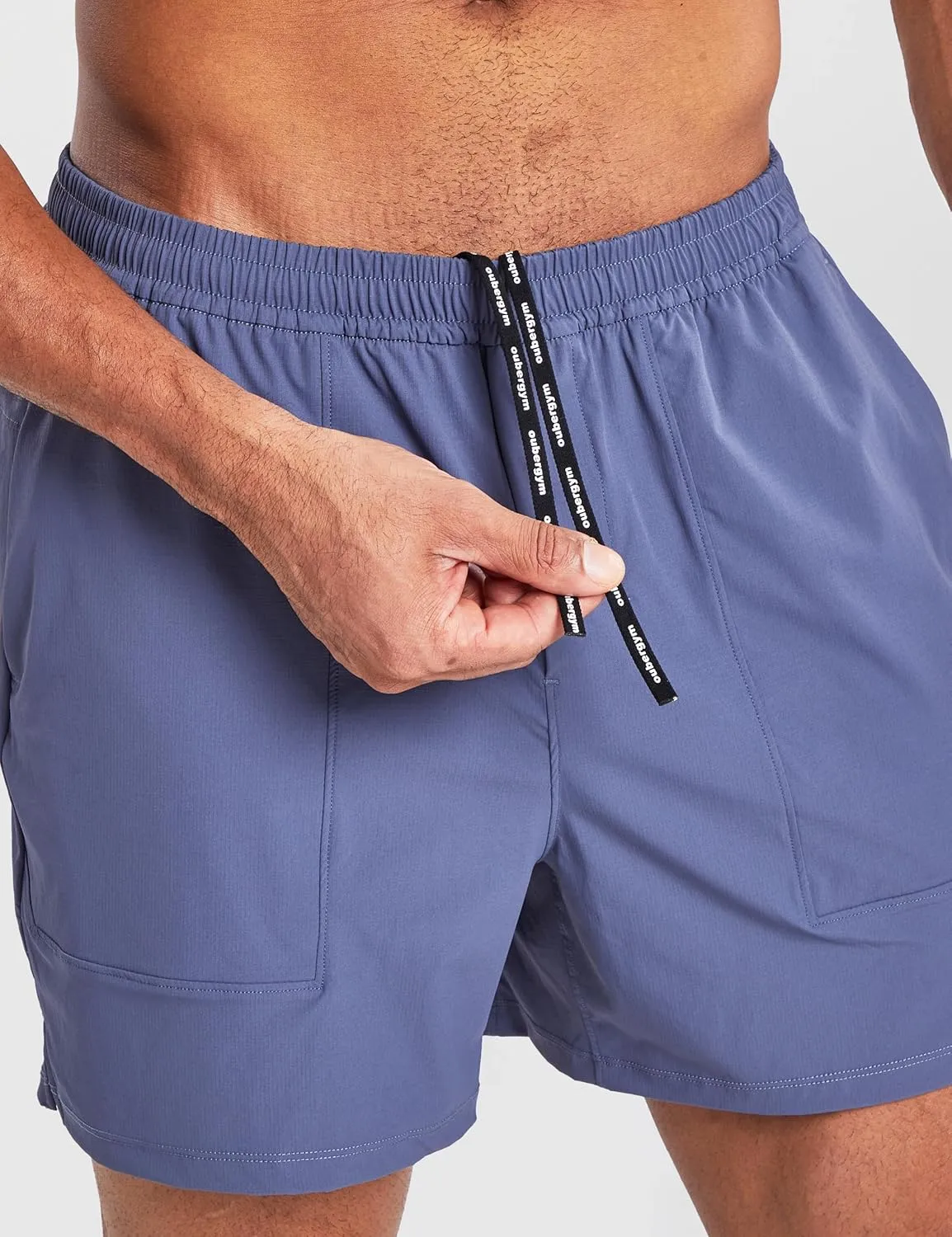 Ouber Men's Athletic Running Shorts Quick Dry Workout Shorts 5" Gym Shorts with Zip Pockets