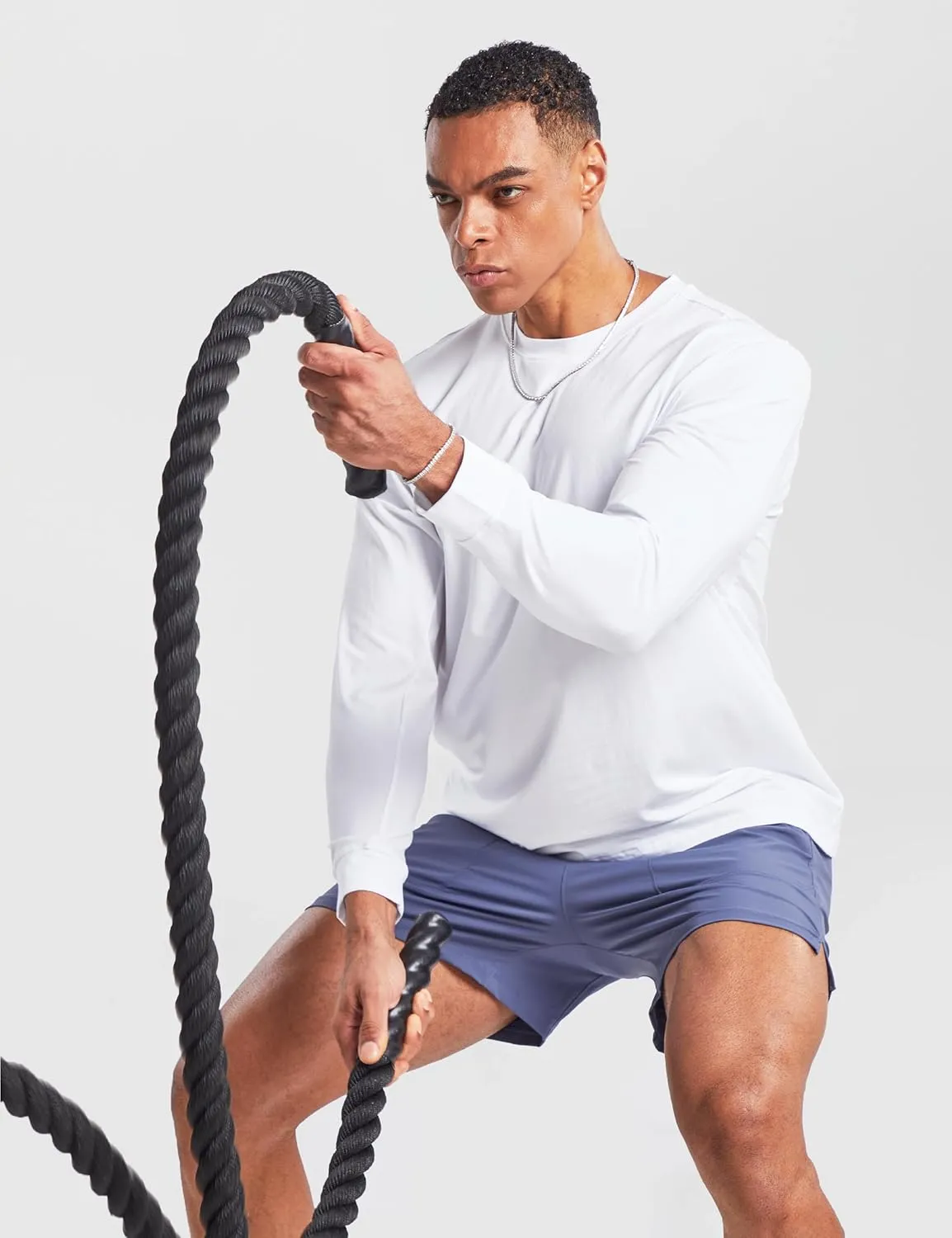 Ouber Men's Athletic Running Shorts Quick Dry Workout Shorts 5" Gym Shorts with Zip Pockets