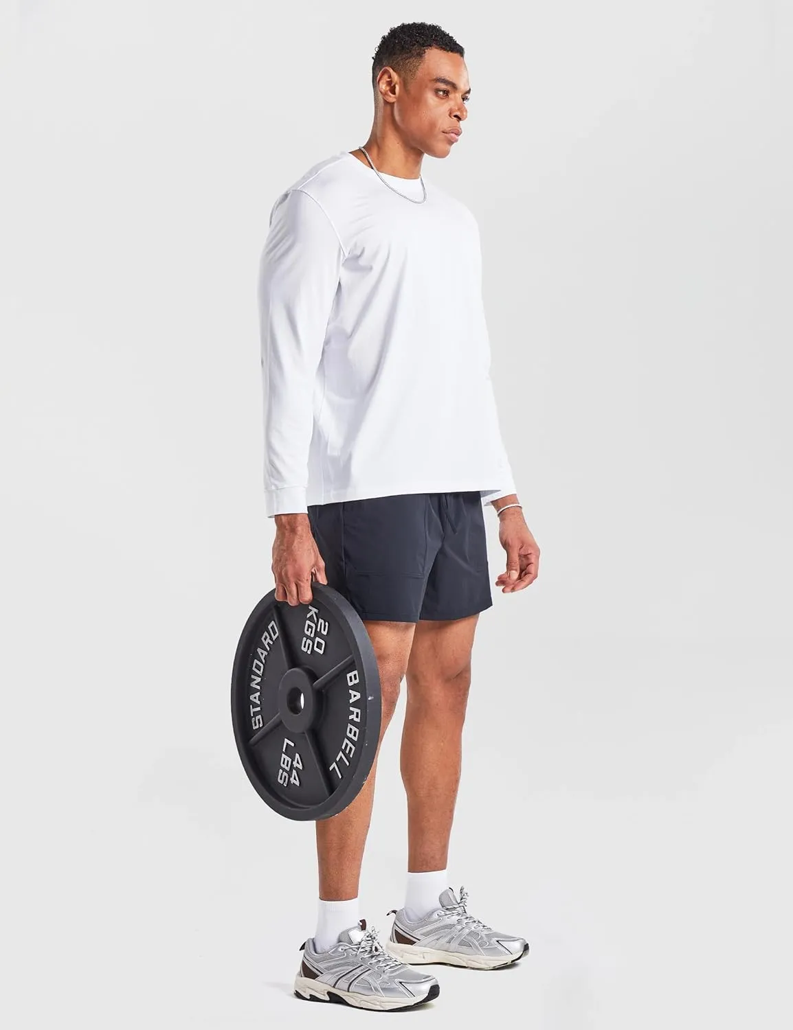Ouber Men's Athletic Running Shorts Quick Dry Workout Shorts 5" Gym Shorts with Zip Pockets