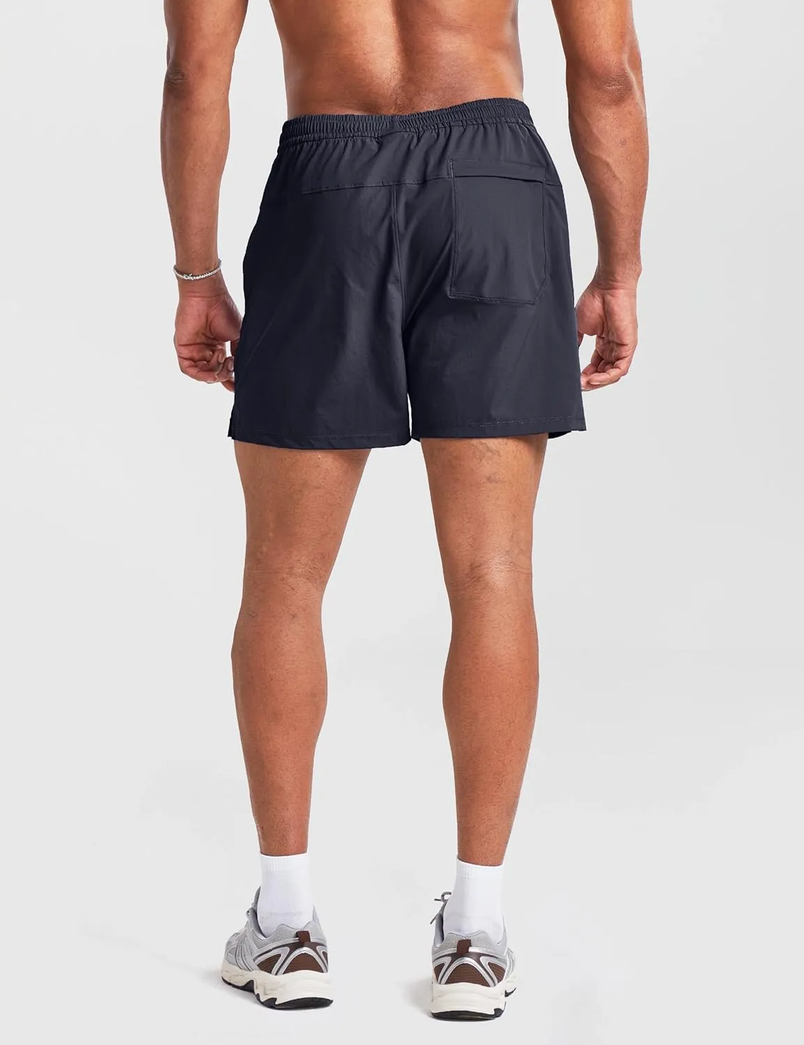 Ouber Men's Athletic Running Shorts Quick Dry Workout Shorts 5" Gym Shorts with Zip Pockets