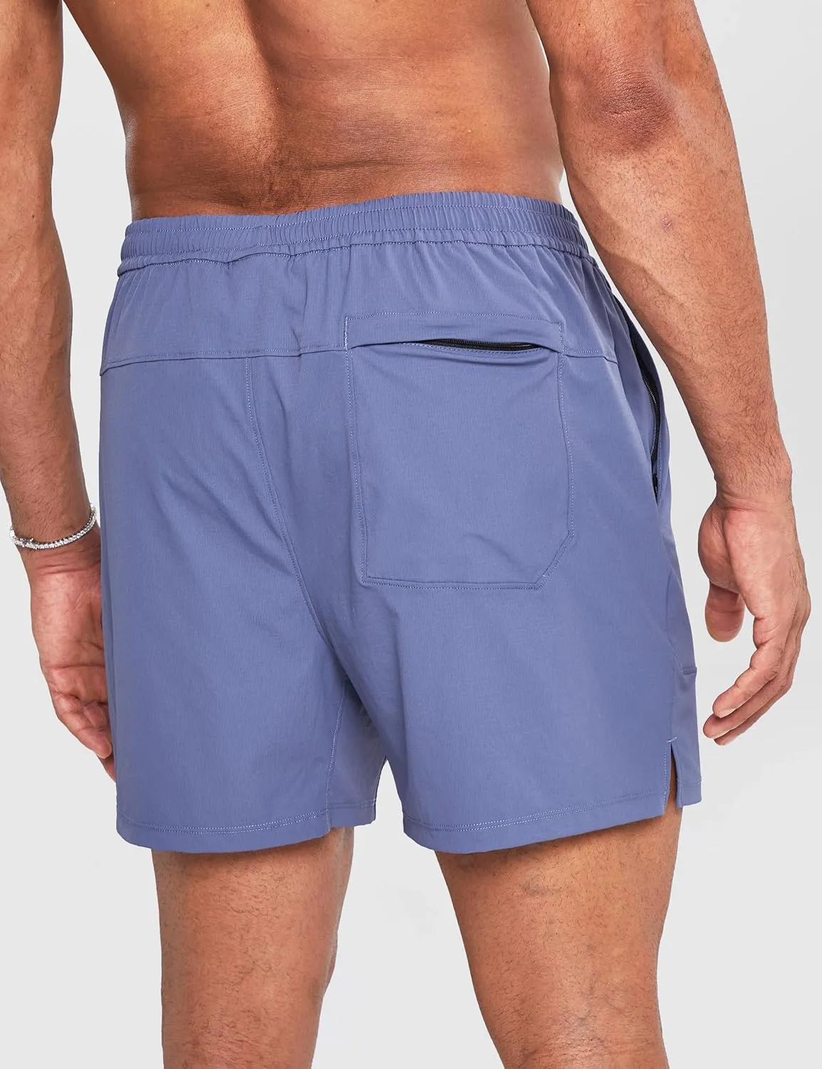Ouber Men's Athletic Running Shorts Quick Dry Workout Shorts 5" Gym Shorts with Zip Pockets
