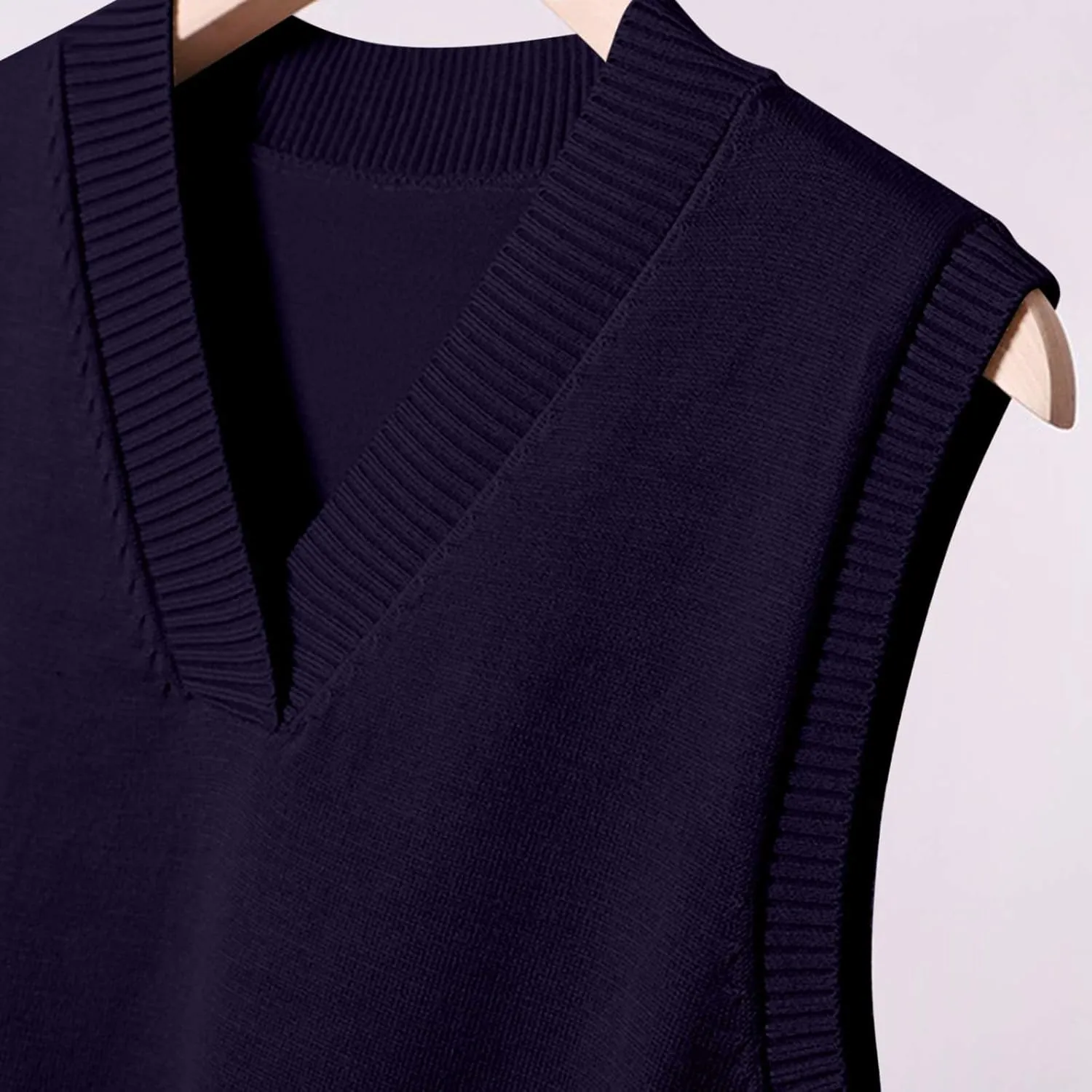 Oversized Sweater Vest for Women School Uniform Sleeveless V Neck Pullover Knitwear Tops Solid Tunic Tank Tops