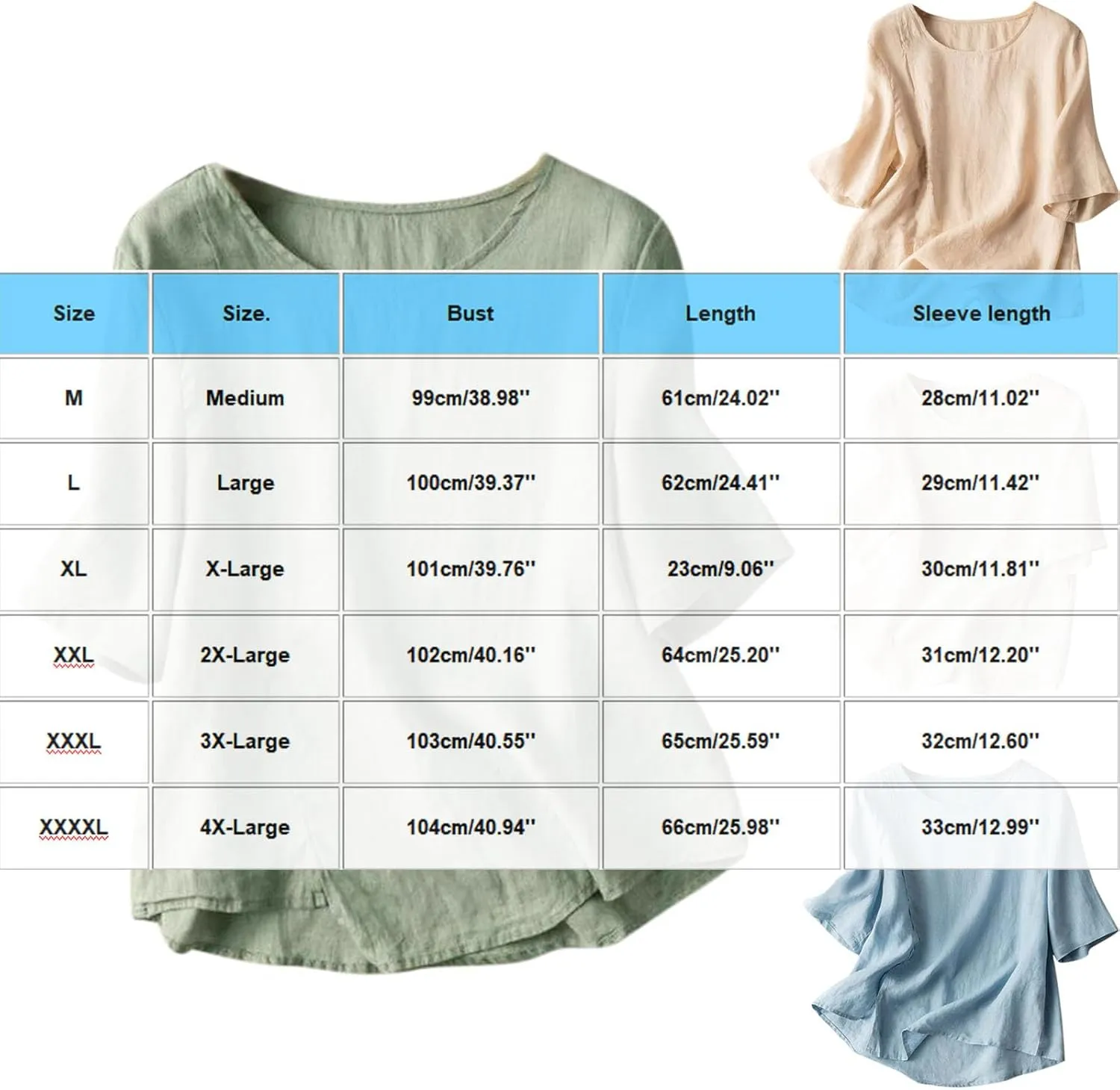Plus Size Womens Linen Tops Solid Color Loose Half Length Sleeves T-Shirts Round Neck Lightweigt Comfy Summer Tees
