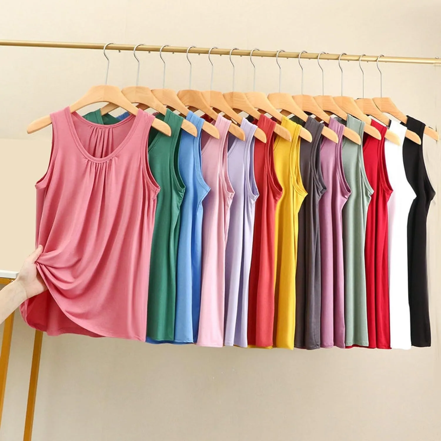 Plus Size Womens Tank Tops V Neck Loose Fitting Sleeveless Tshirts Pleated Summer Maternity Tunic Tops Blouse Shirts