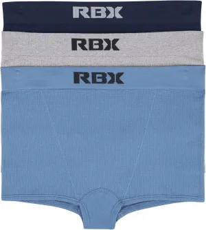 RBX Active High Waist Briefs for Women Ribbed Boyshorts High Rise Underwear Multipack Hipsters Panty 3-Pack