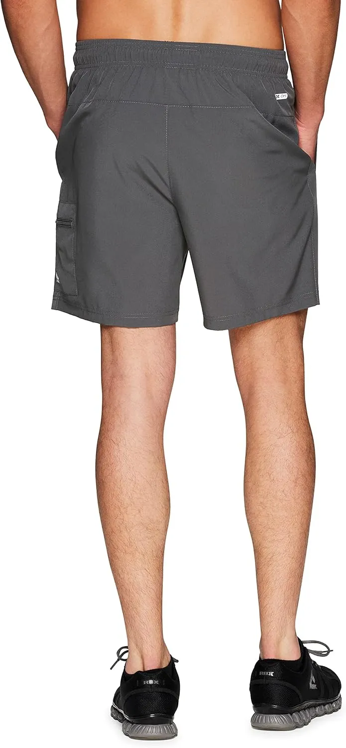 RBX Men's Woven Gym Shorts 7" Quick Drying Running Shorts with Pockets Athletic Fit X-Dri Moisture Wicking Training Shorts