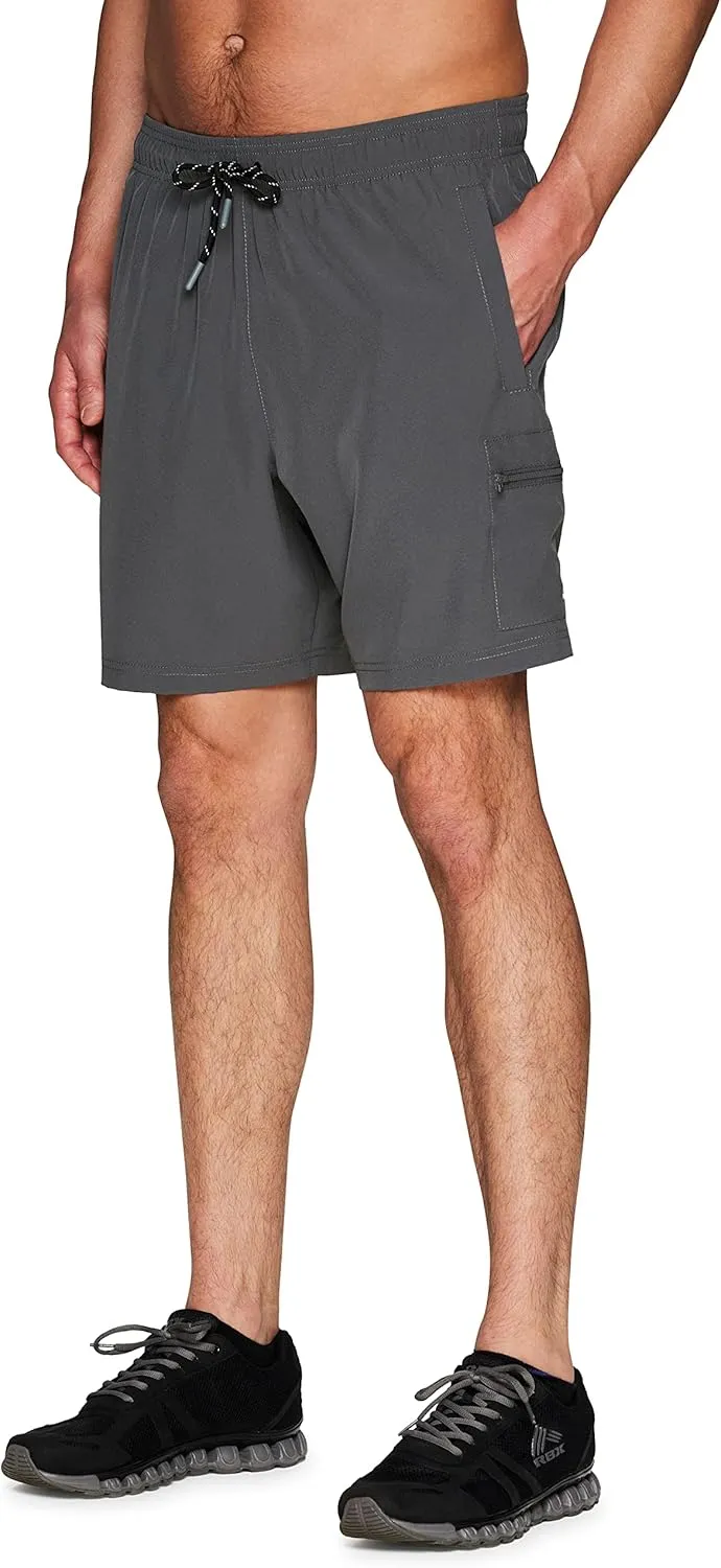 RBX Men's Woven Gym Shorts 7" Quick Drying Running Shorts with Pockets Athletic Fit X-Dri Moisture Wicking Training Shorts