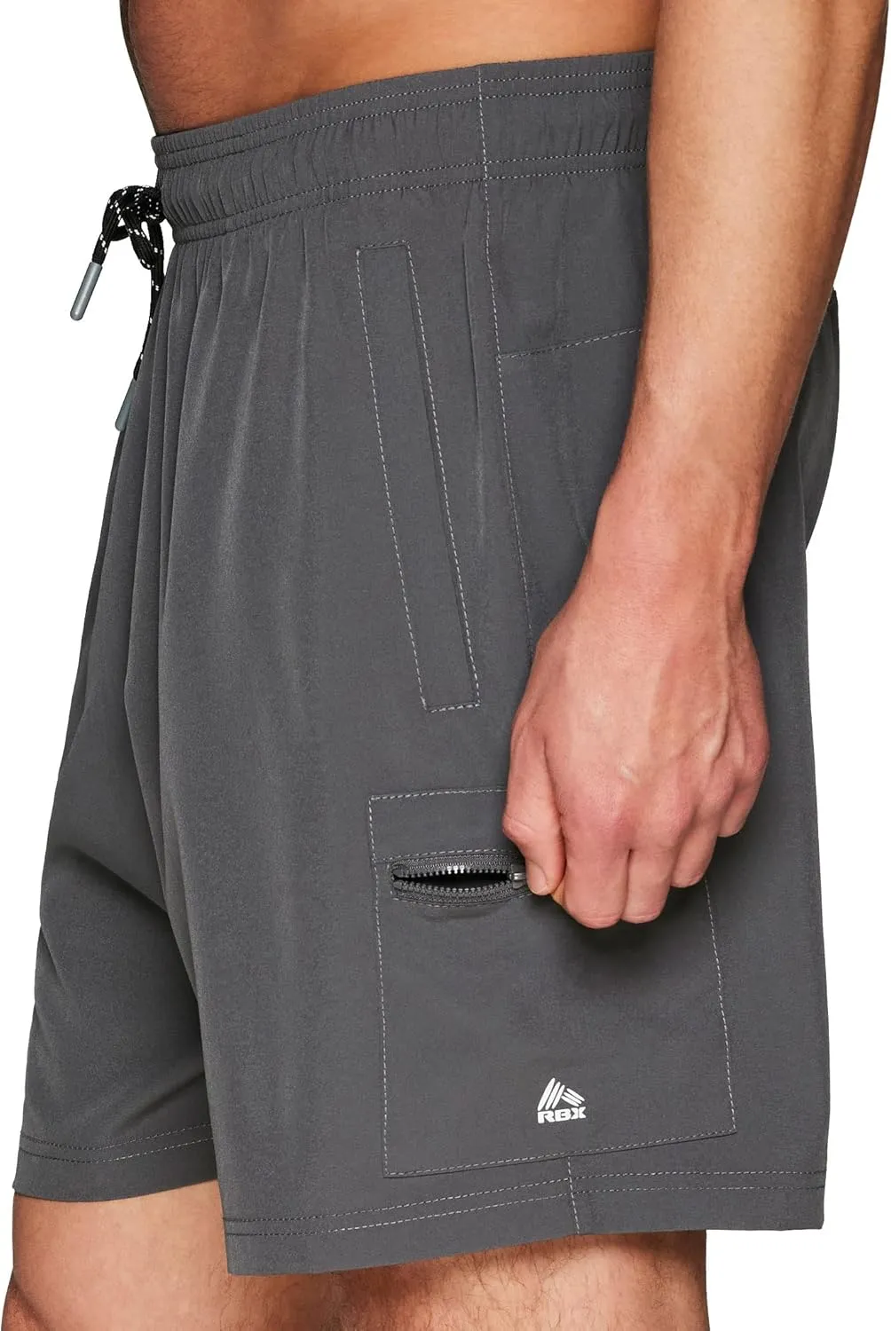RBX Men's Woven Gym Shorts 7" Quick Drying Running Shorts with Pockets Athletic Fit X-Dri Moisture Wicking Training Shorts