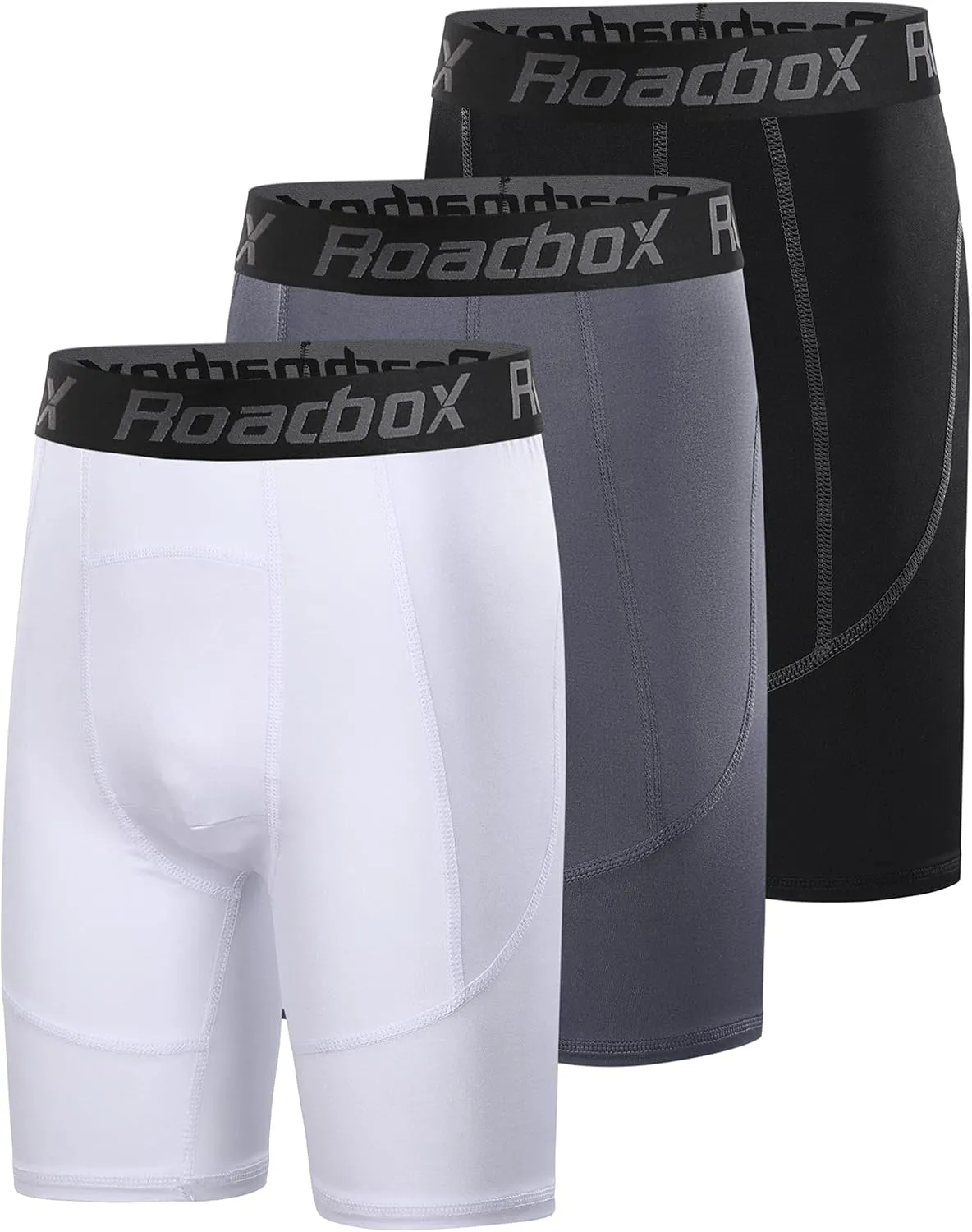 Roadbox Youth Boys Compression Shorts - Spandex Athletic Kids Running Compression Underwear for Basketball Baseball Soccer