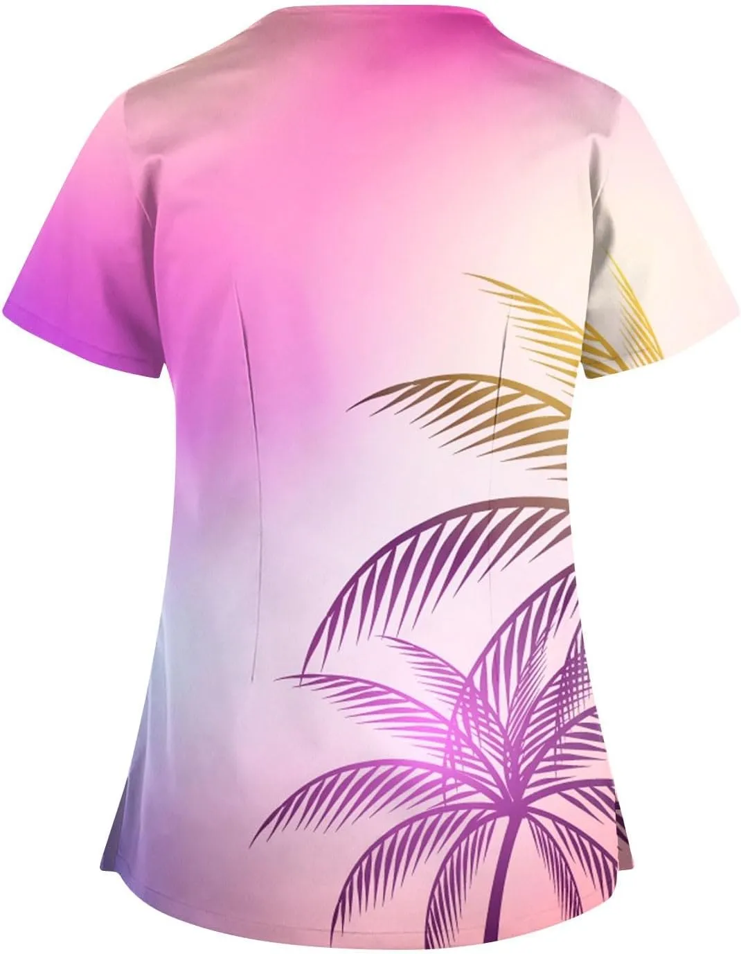 Scrubs for Women Print Criss Cross V Neck Working T-Shirts Short Sleeve Fashion T Shirts Summer Nurse Uniforms