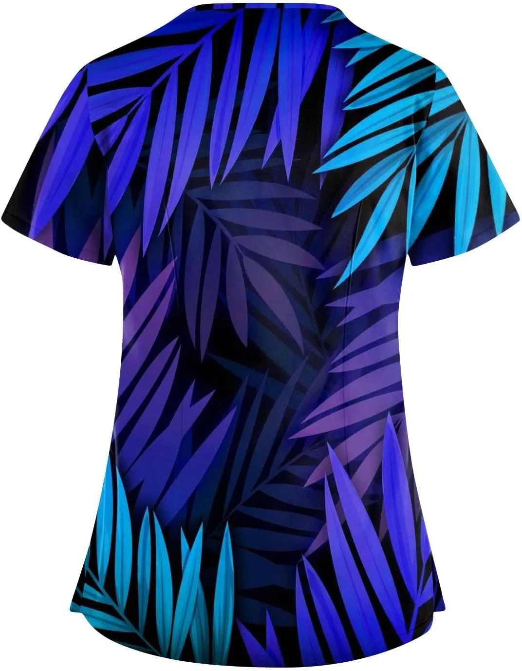 Scrubs for Women Print Criss Cross V Neck Working T-Shirts Short Sleeve Fashion T Shirts Summer Nurse Uniforms
