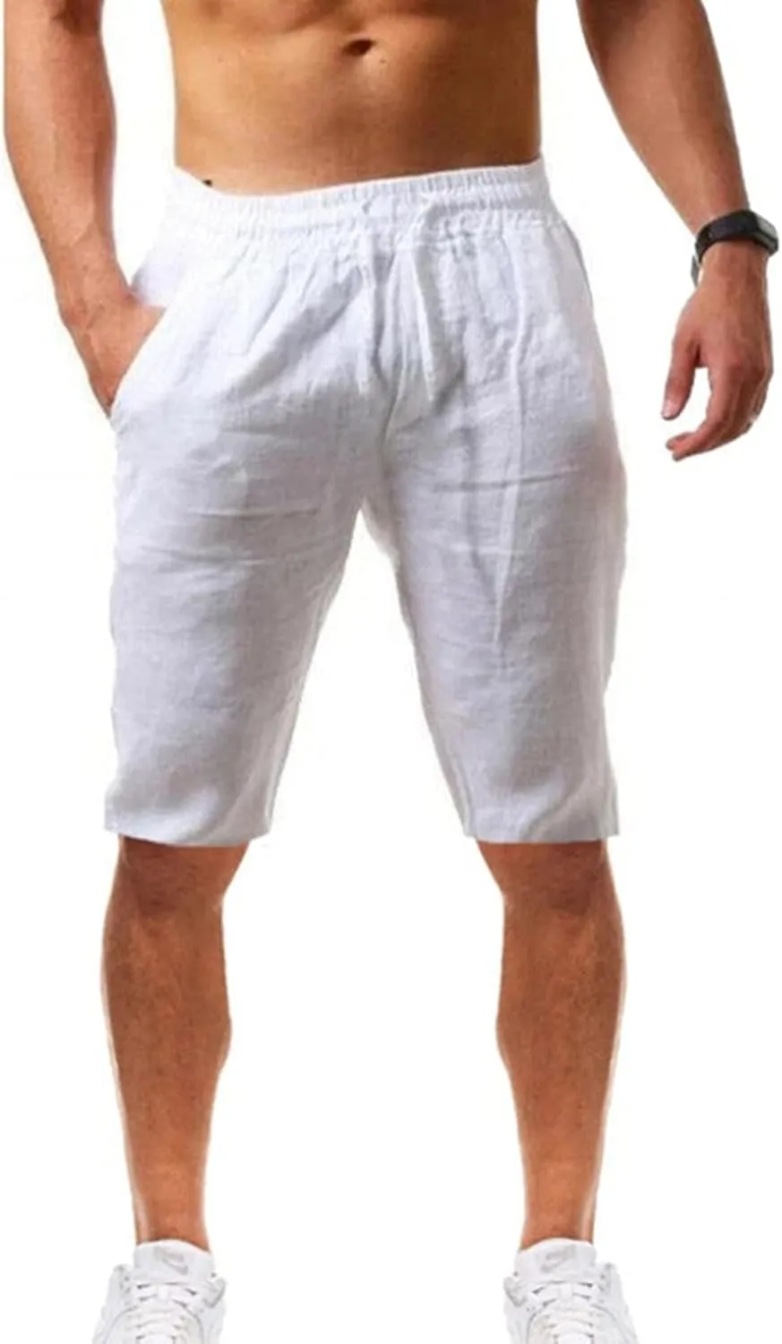 Shorts for Men Casual Summer Casual Shorts Solid and Men's pants Linen Shorts Men Men Workout Shorts with Zipper