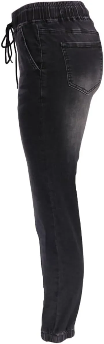 Sorrica Denim Joggers for Women High Waisted Stretch Drawstring Elastic Waist Loose Denim Pants