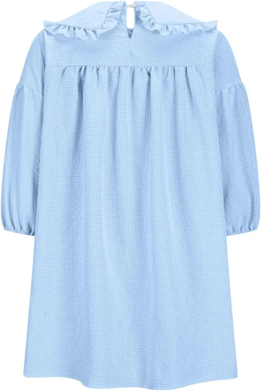 Summer Peter Pan Collar Dresses for Women 3/4 Sleeve Mini Dress Loose Fit Casual Beach Sundress Sleepwear Loungewear