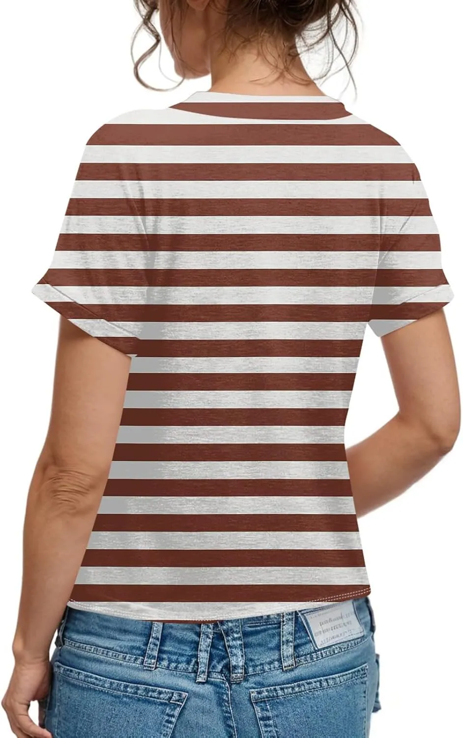 Summer Tops for Women 2025 2025 Printed Tops Short Sleeve Button Down Shirts Casual V Neck T Shirts Trendy Tunic Tops
