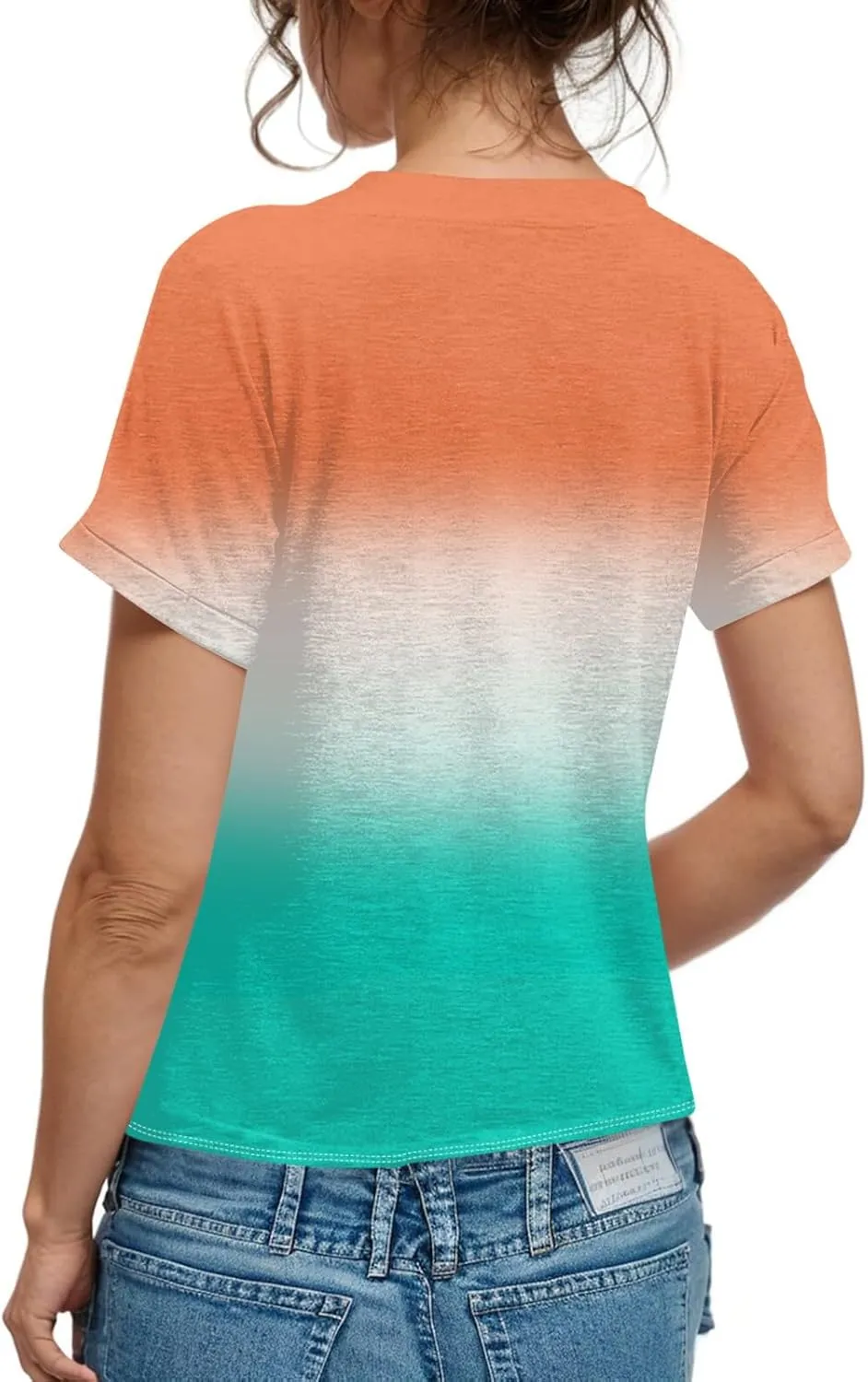 Summer Tops for Women 2025 Solid Color Tops Short Sleeve Button Down Shirts Casual V Neck T Shirts Trendy Tunic Tops
