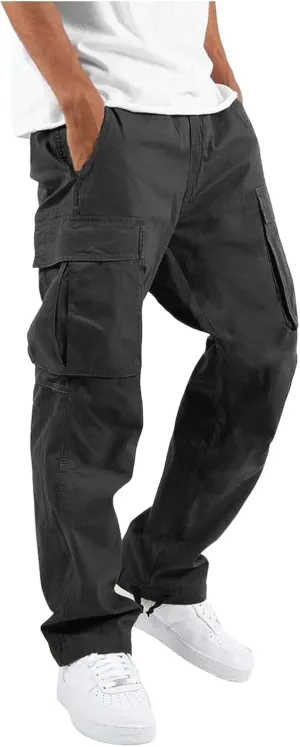 Sweatpants for Men Men's Jogger Athletic Slim Fit Gym Drawtring Trousers Workout Training Tapered Pants with Pockets