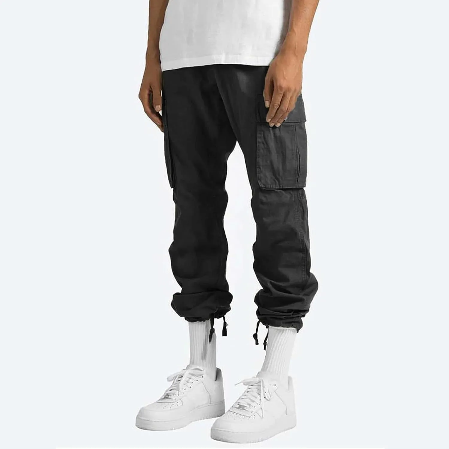 Sweatpants for Men Men's Jogger Athletic Slim Fit Gym Drawtring Trousers Workout Training Tapered Pants with Pockets